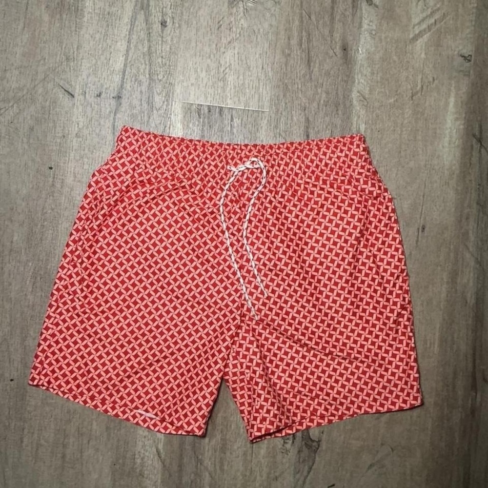Goodfellow & Co Red Polka Dot Swim Trunks Size M Drawstring‎ Board Shorts Summer